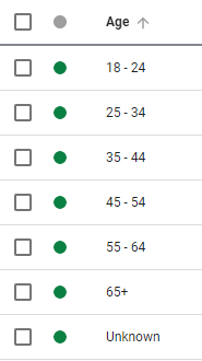 Google Ads Age Categories